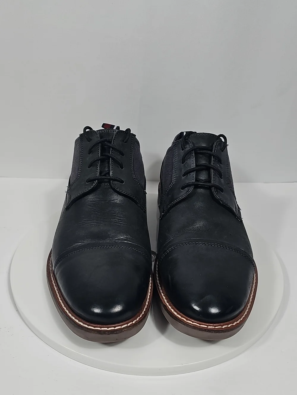 Ben Sherman Birk Cap Toe Oxford Leather Dress Shoes Black 9 Wedding Office Mod